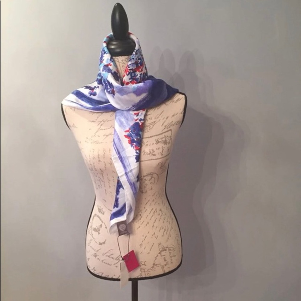 Vince Camuto Silk Painted Garden Scarf NWT - Picture 2 of 7
